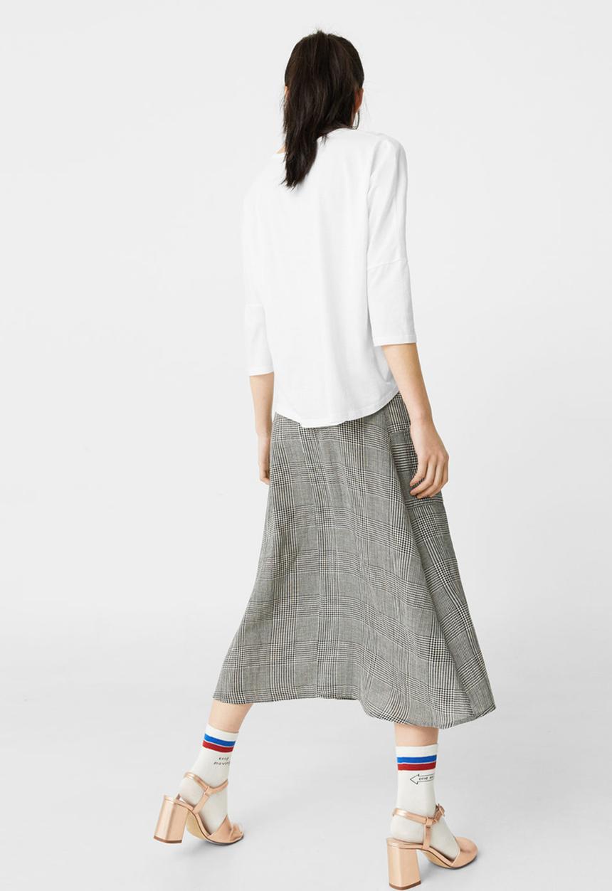 MANGO - 3/4 Sleeve T-shirt White