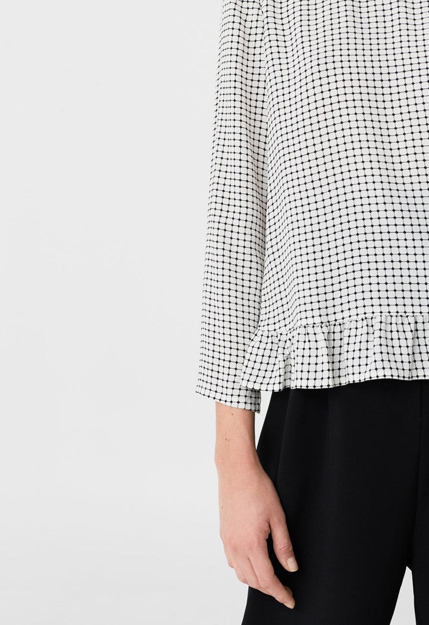 MANGO - Fluted Hem Blouse White
