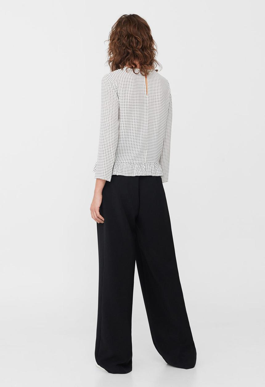 MANGO - Fluted Hem Blouse White