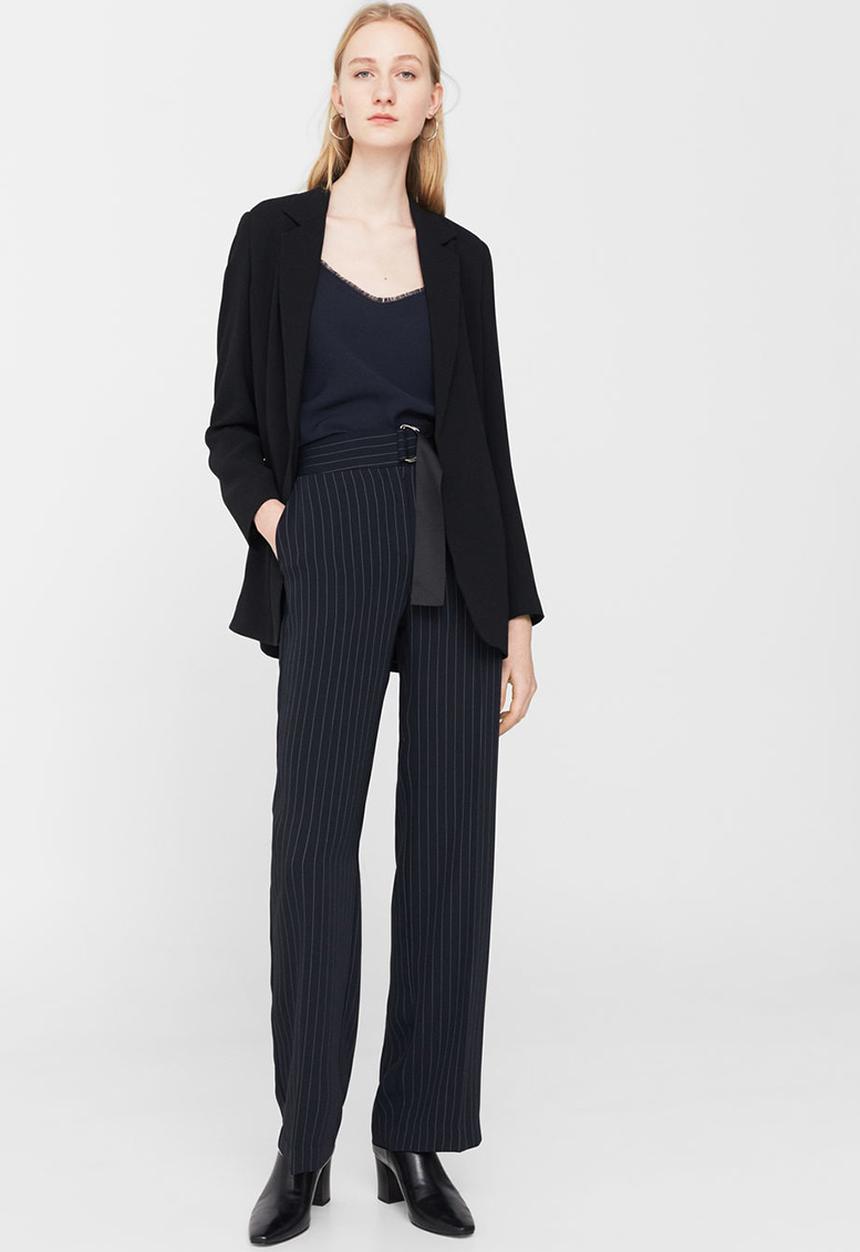MANGO - Frayed Edges Top Navy