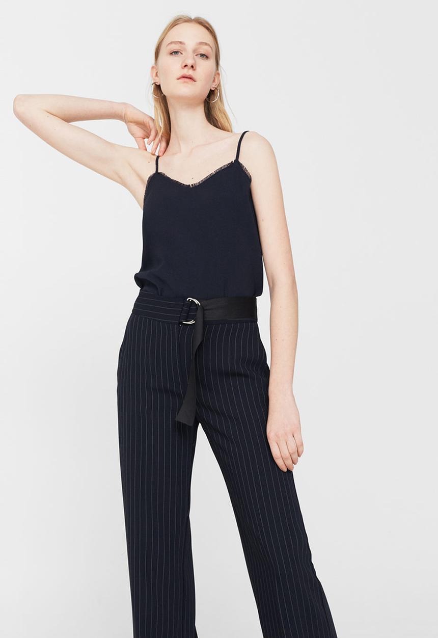 MANGO - Frayed Edges Top Navy