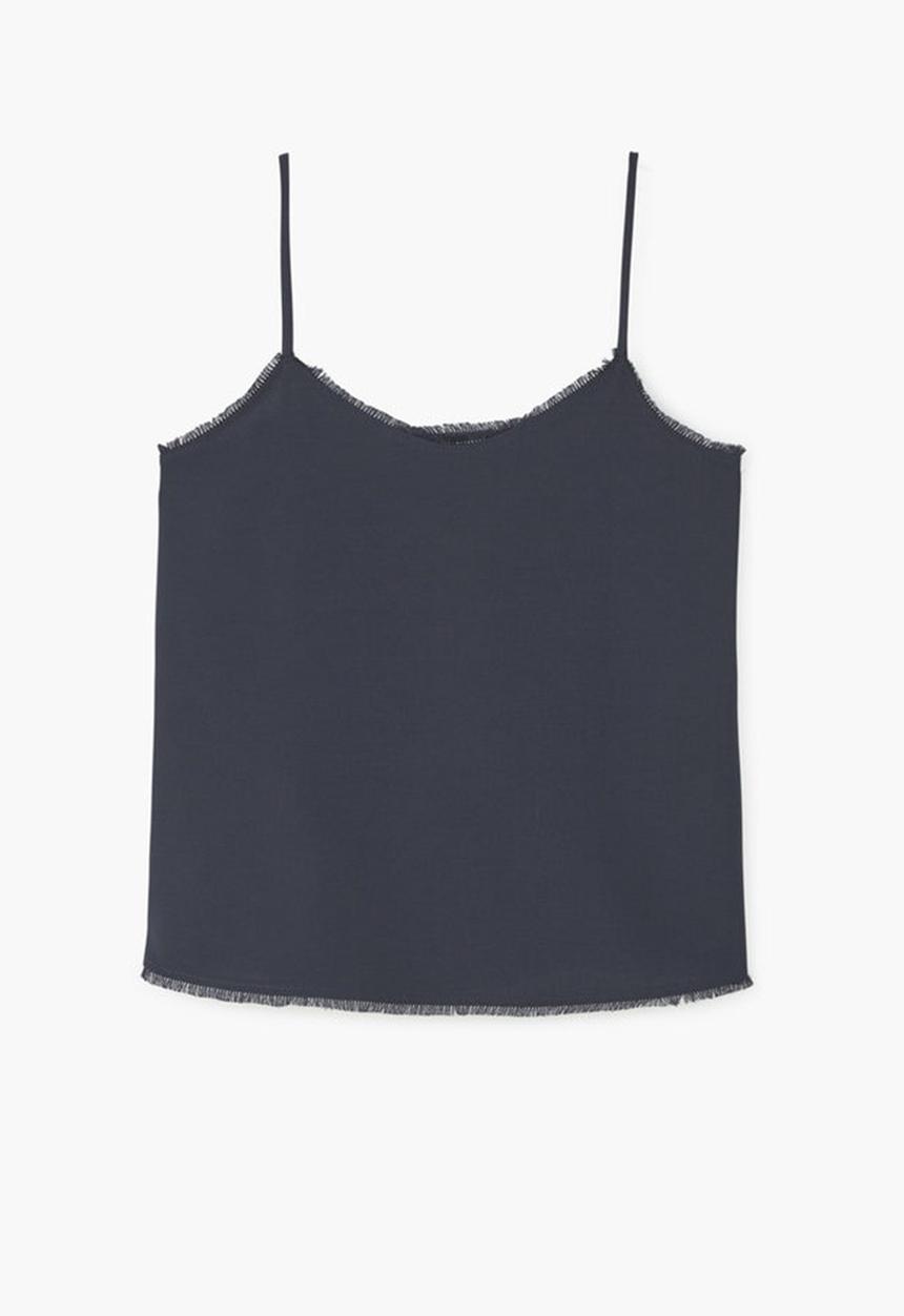 MANGO - Frayed Edges Top Navy