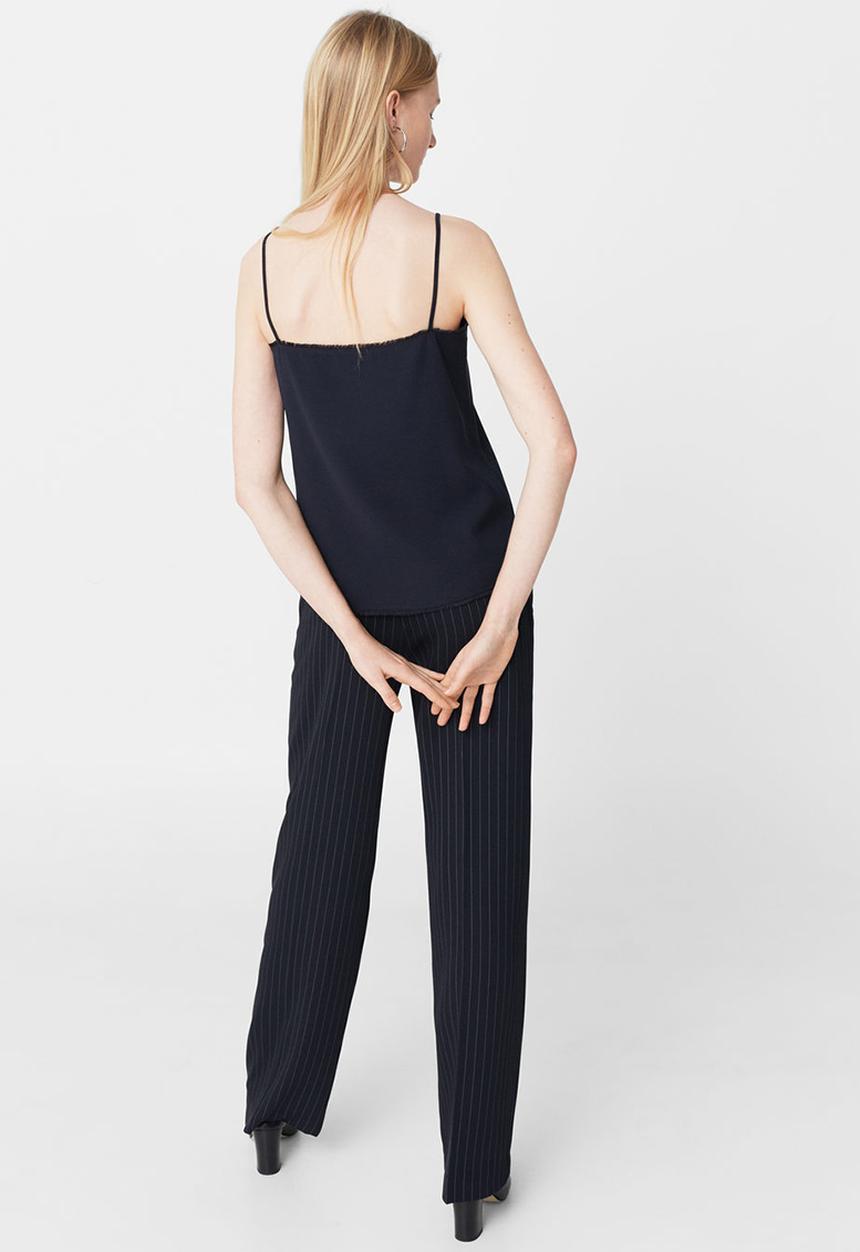 MANGO - Frayed Edges Top Navy