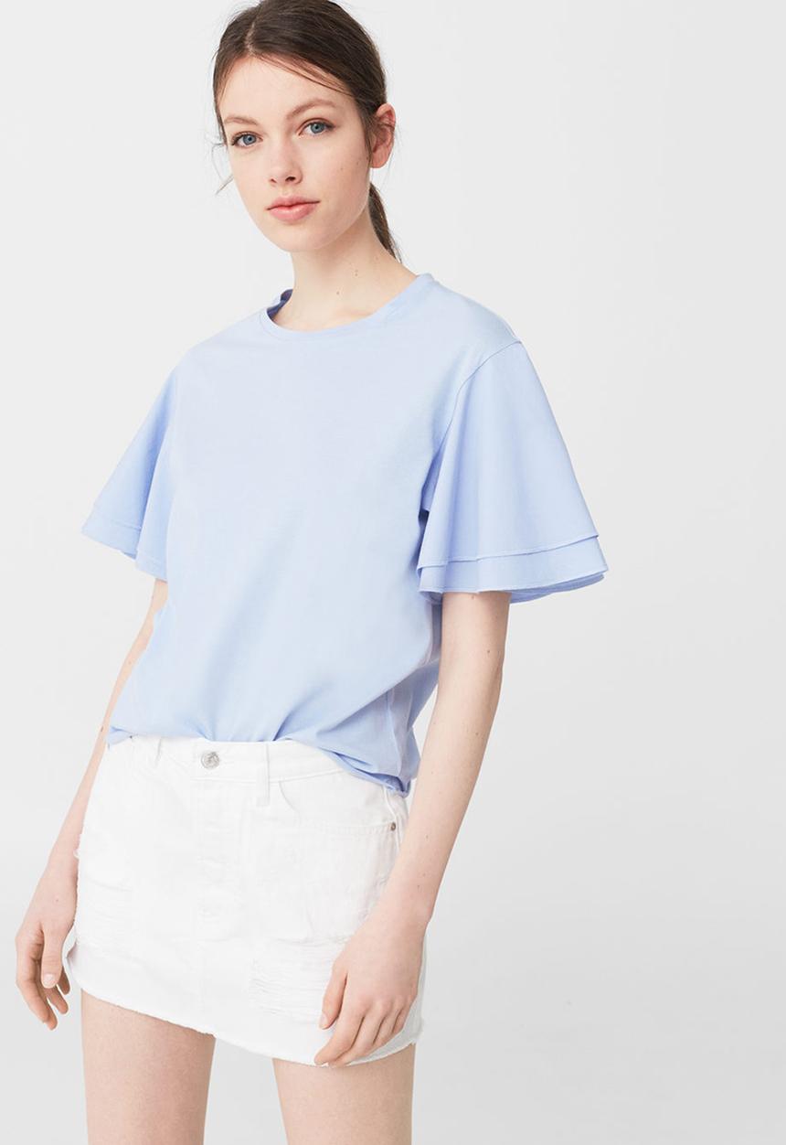 MANGO - Vicky Denim Skirt White