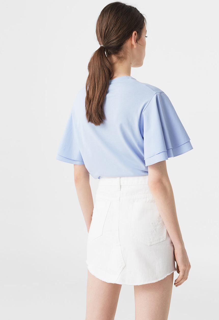 MANGO - Vicky Denim Skirt White