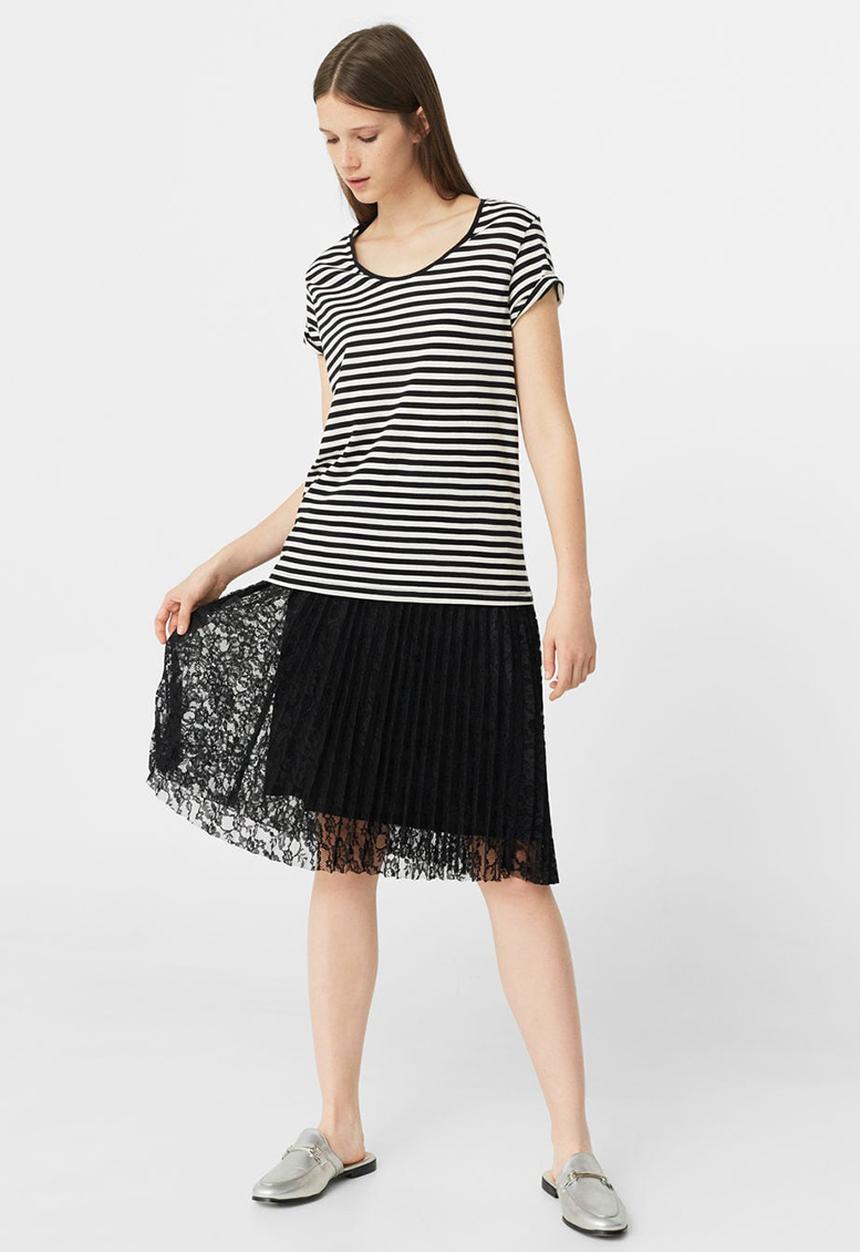 MANGO - Basic Tee Black and White