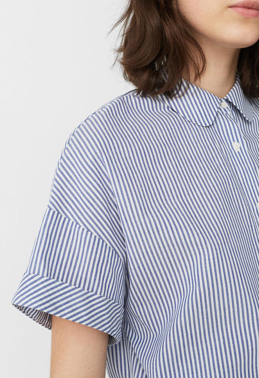 MANGO - Striped Shirt Blue and White