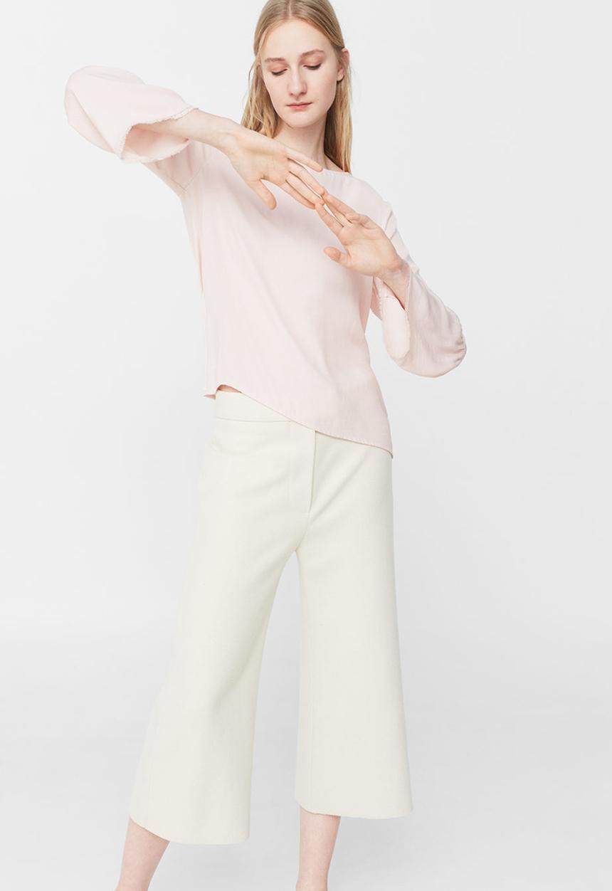 MANGO - Flared Sleeve Blouse Pale Pink