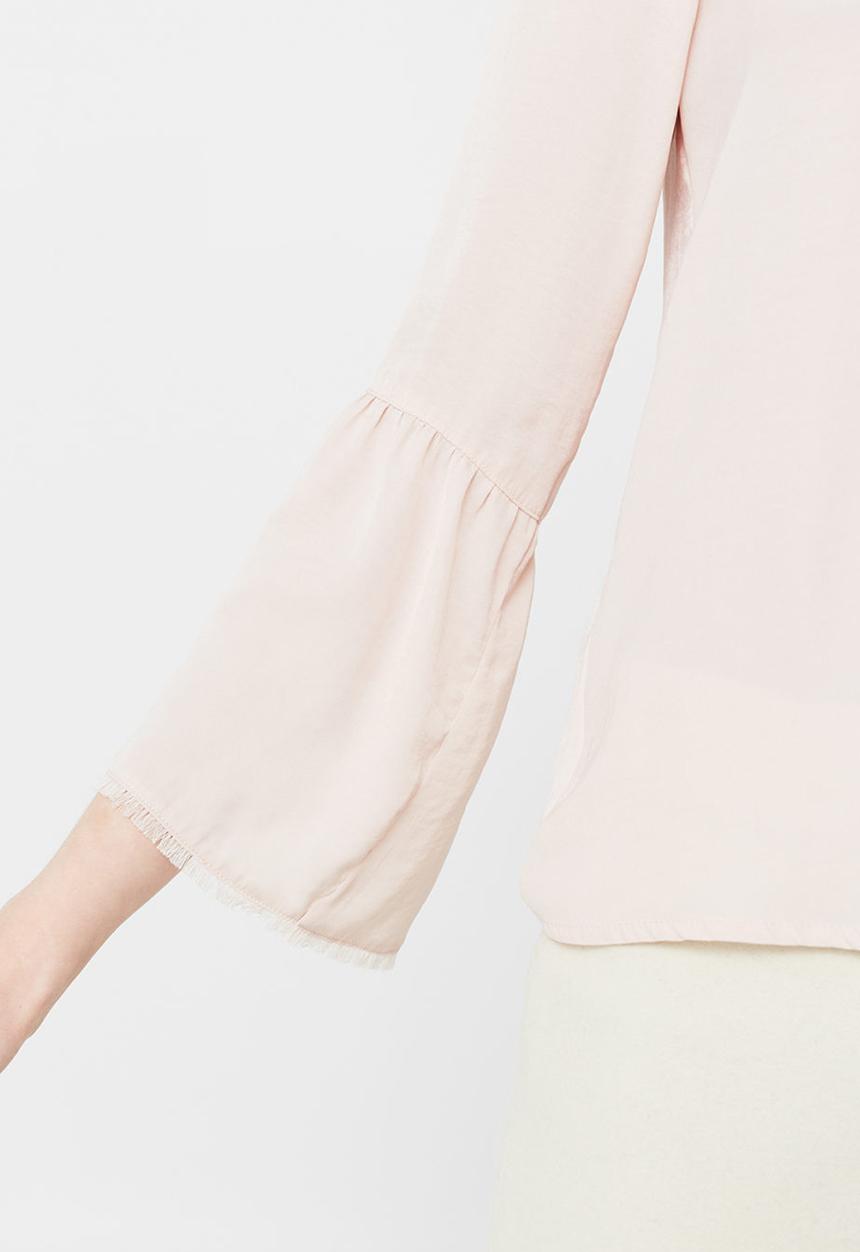 MANGO - Flared Sleeve Blouse Pale Pink
