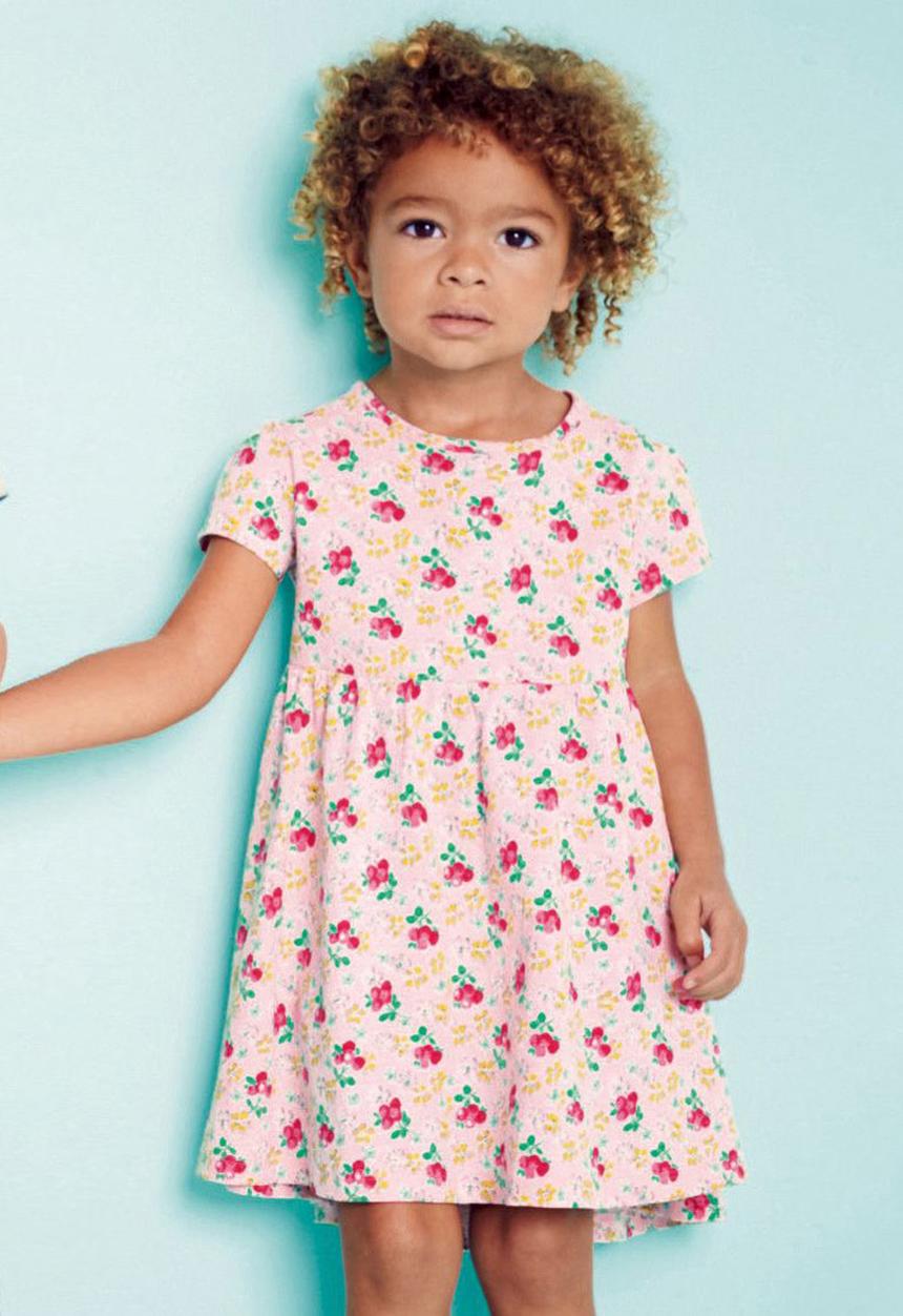 Next - Pink Floral Tunic Dress Pale Pink