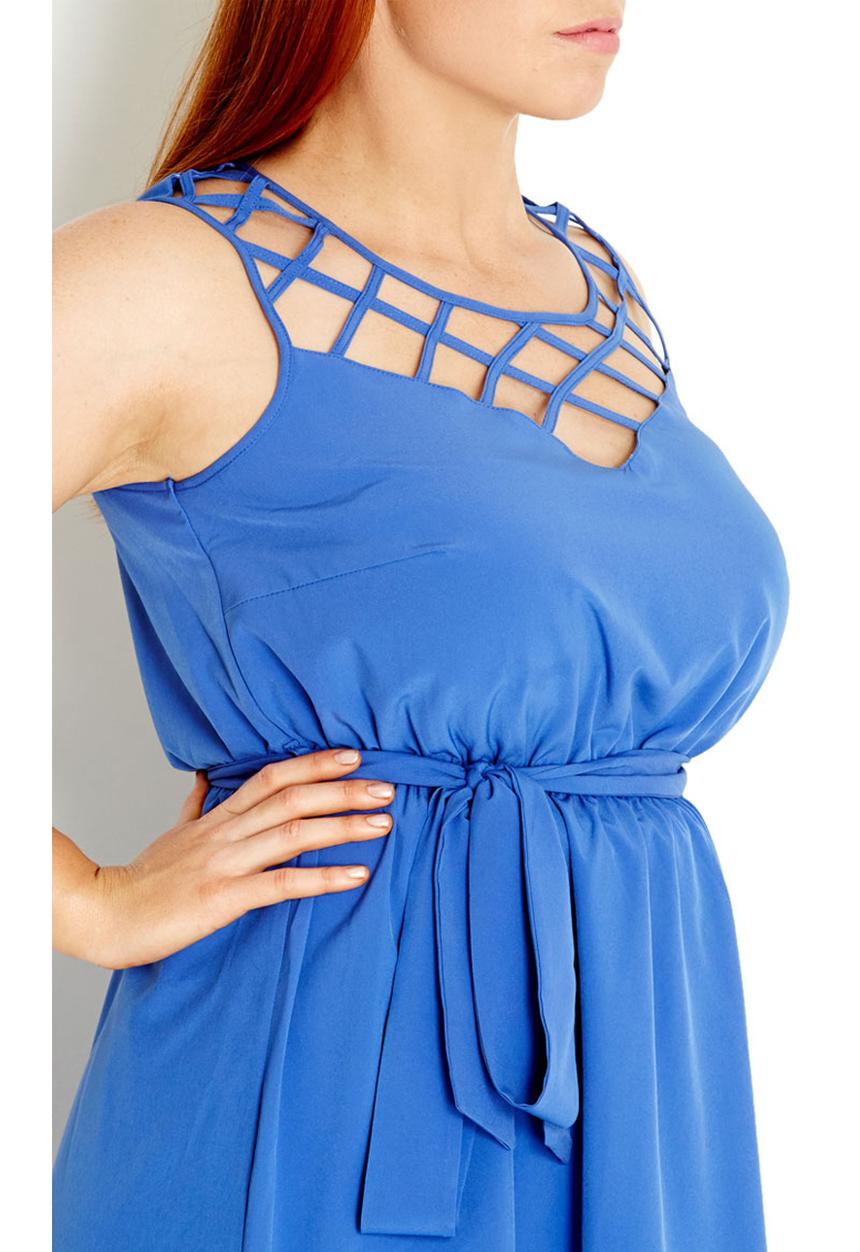 City Chic - Cross hatch tunic Blue