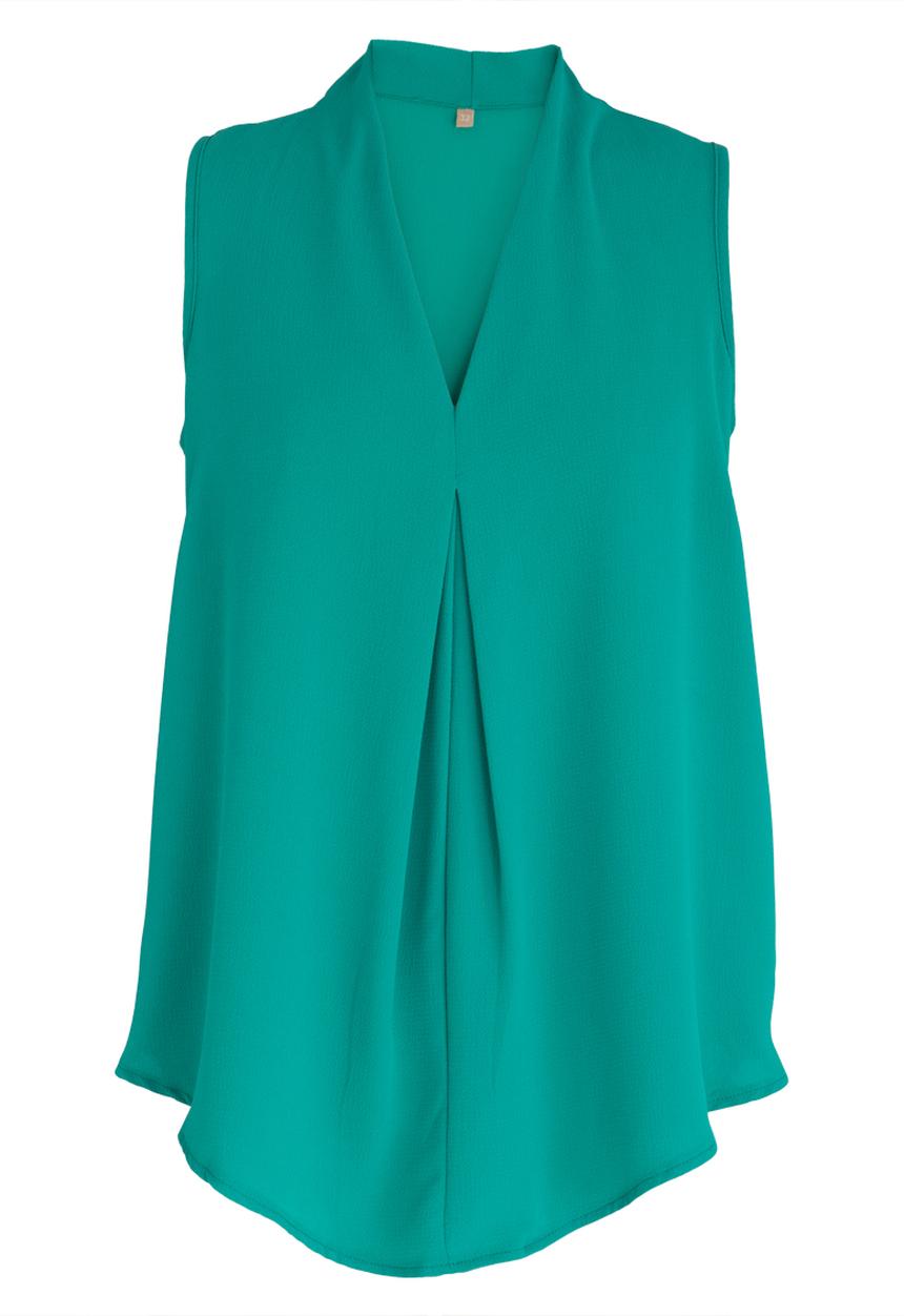 edit - V-Neckline Shell Top Green
