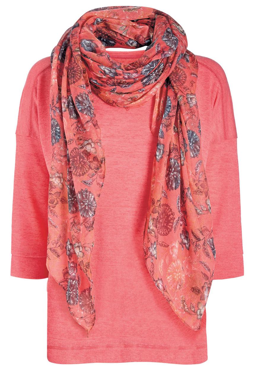 Next - Scarf-layered Top Coral