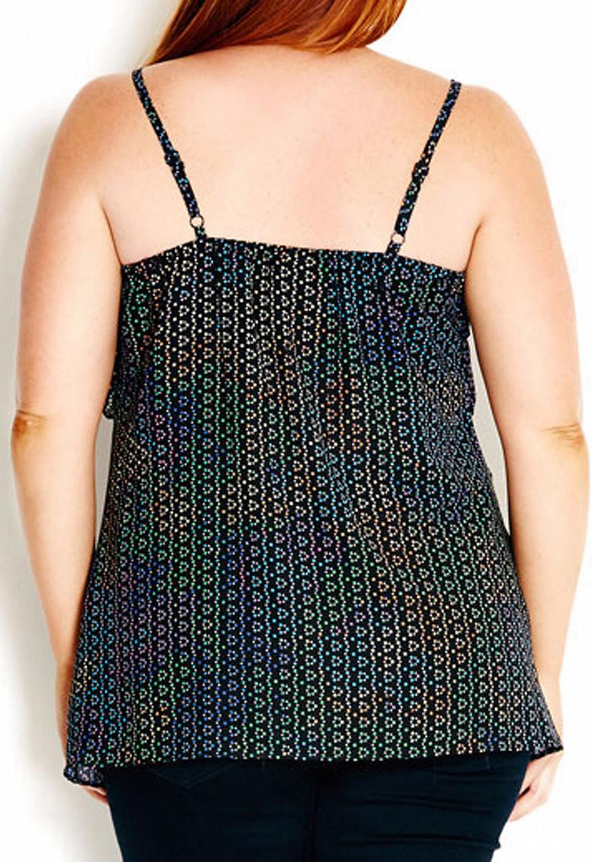 City Chic - Printed ruffle cami Multi-colour