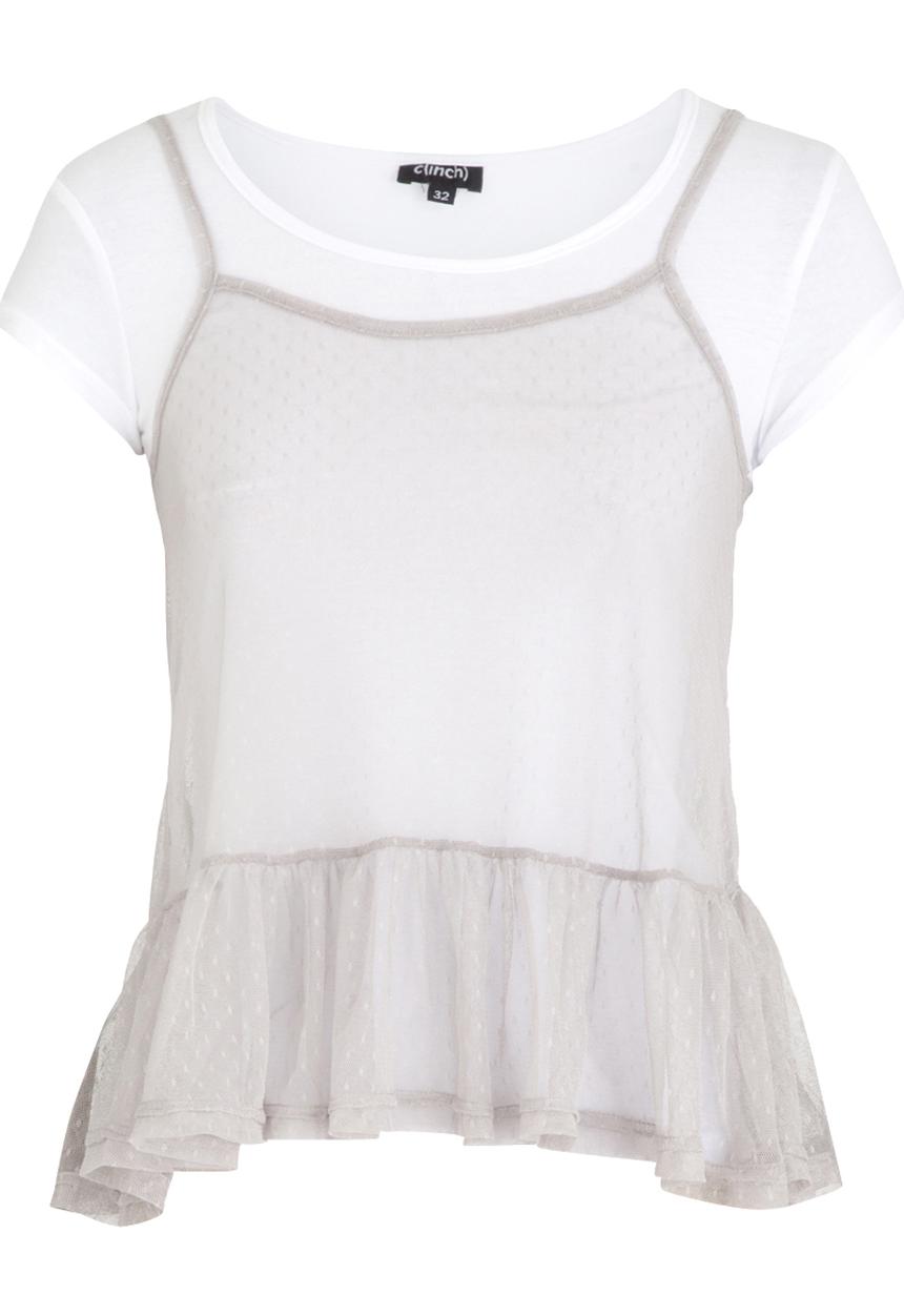 c(inch) - Two-piece T-shirt Top Grey
