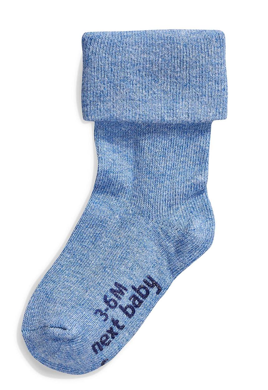 Next - Five Pack Roll Top Socks Blue and Grey