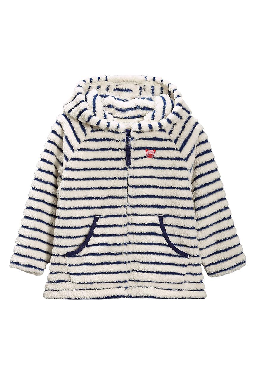 Next - Stripe Fleece Zip Through Hoody Blue and White