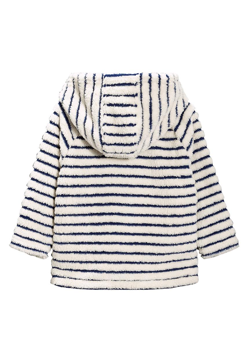 Next - Stripe Fleece Zip Through Hoody Blue and White