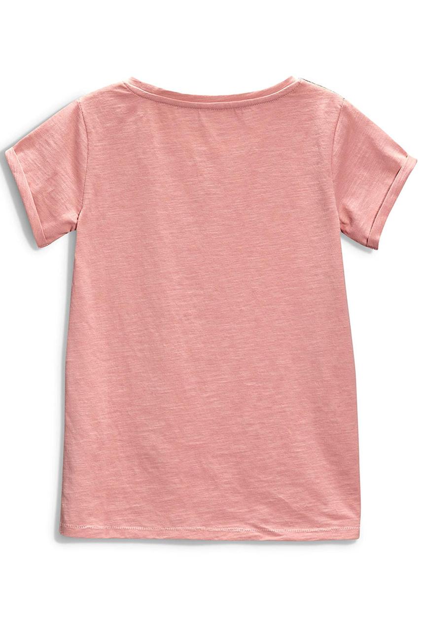 Next - Sequin Shoulder T-shirt Mid Pink
