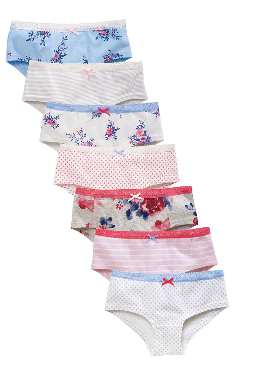 Next - Seven Pack Floral Hipsters Mid Pink
