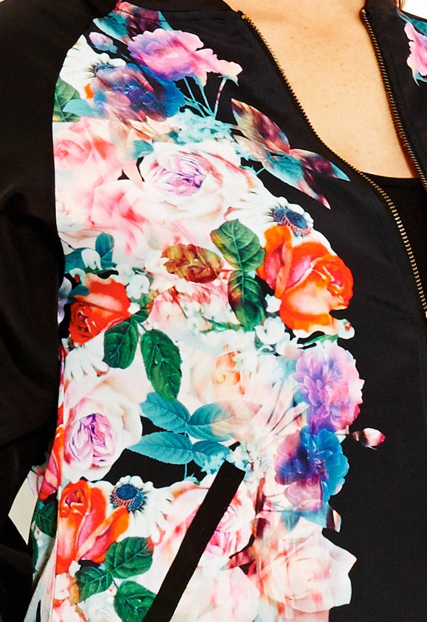 City Chic - Floral bomber jacket Multi-colour