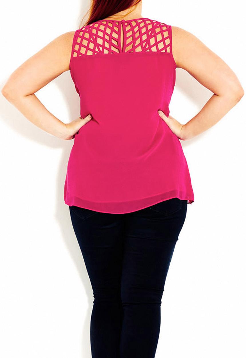 City Chic - Cami with cut-out detail dark Pink