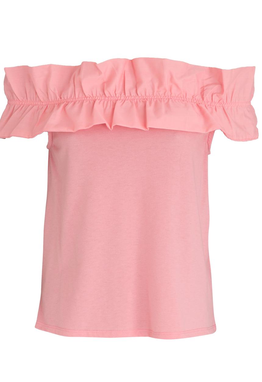 STYLE REPUBLIC - Bardot Frill T-shirt Pale Pink