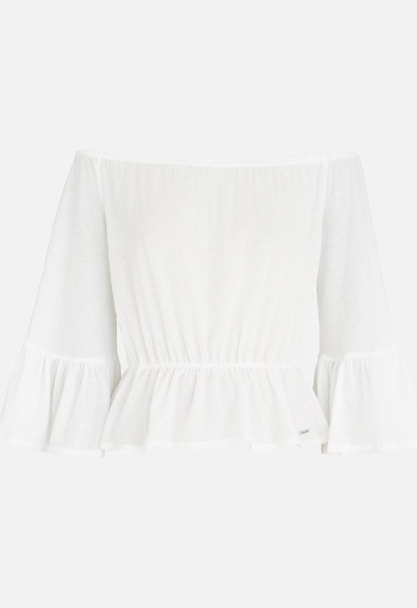SISSY BOY - Wide Sleeve Bardot Blouse Off White