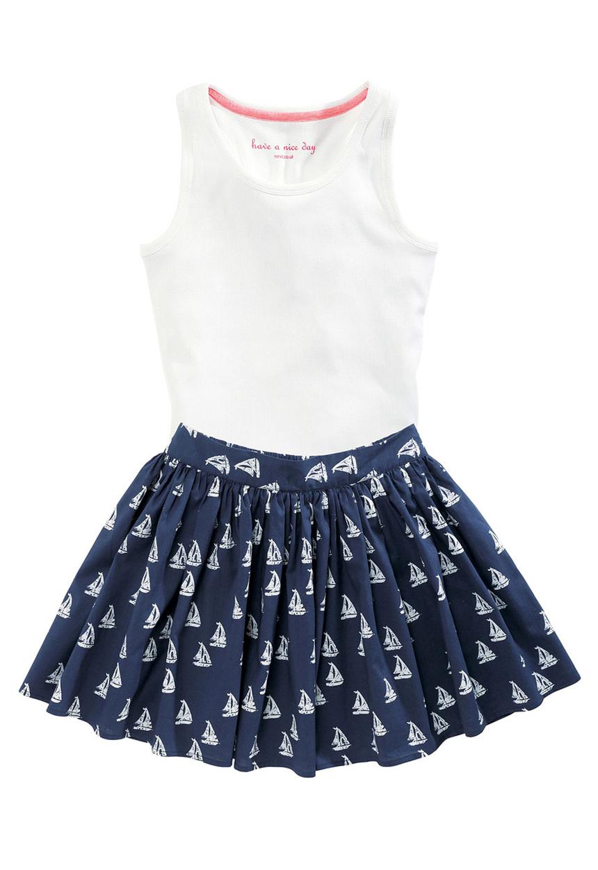 Next - Vest And All Over Print Skirt Set Multi-colour