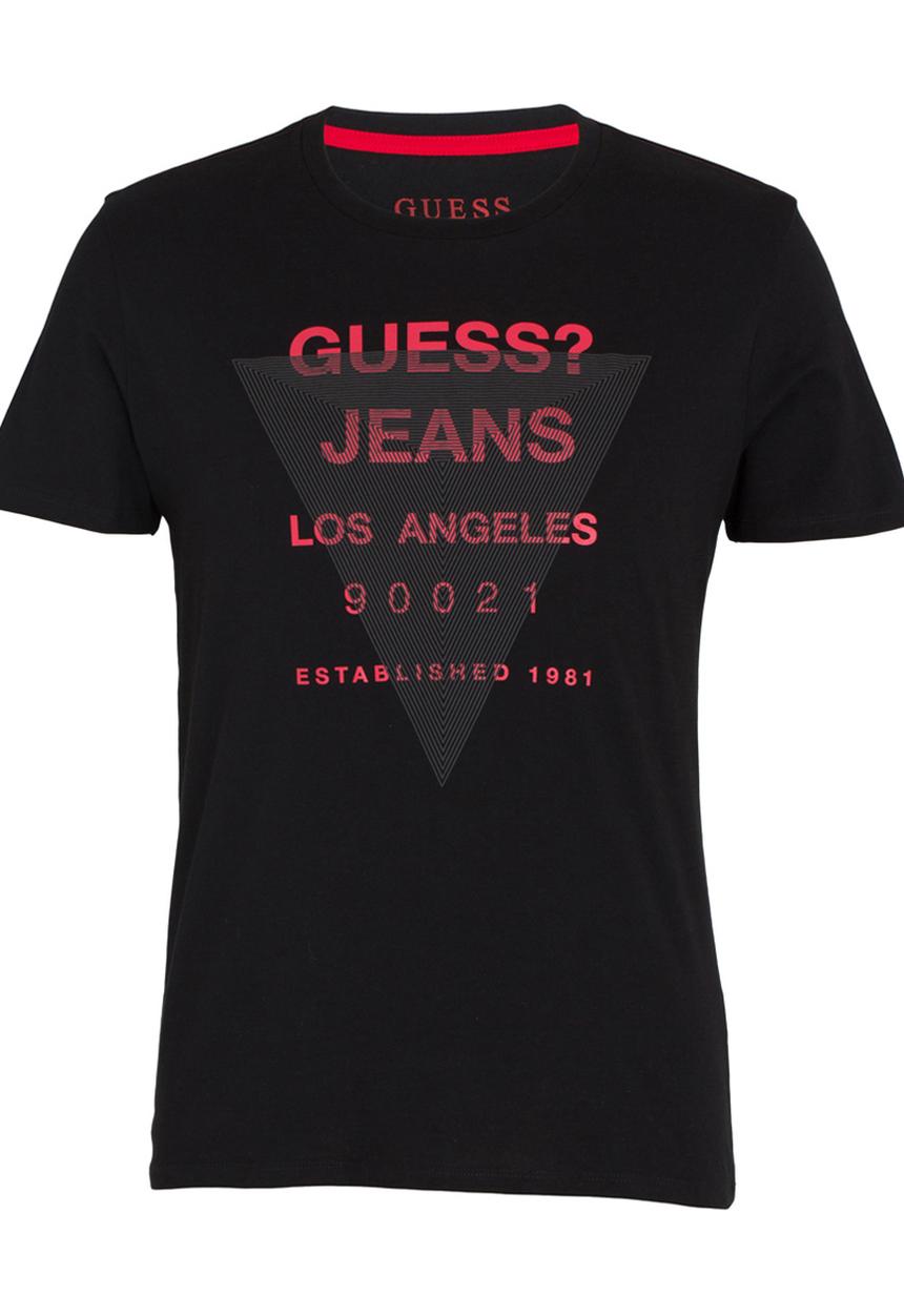 GUESS - Basic Maze Tri Logo Tee Black