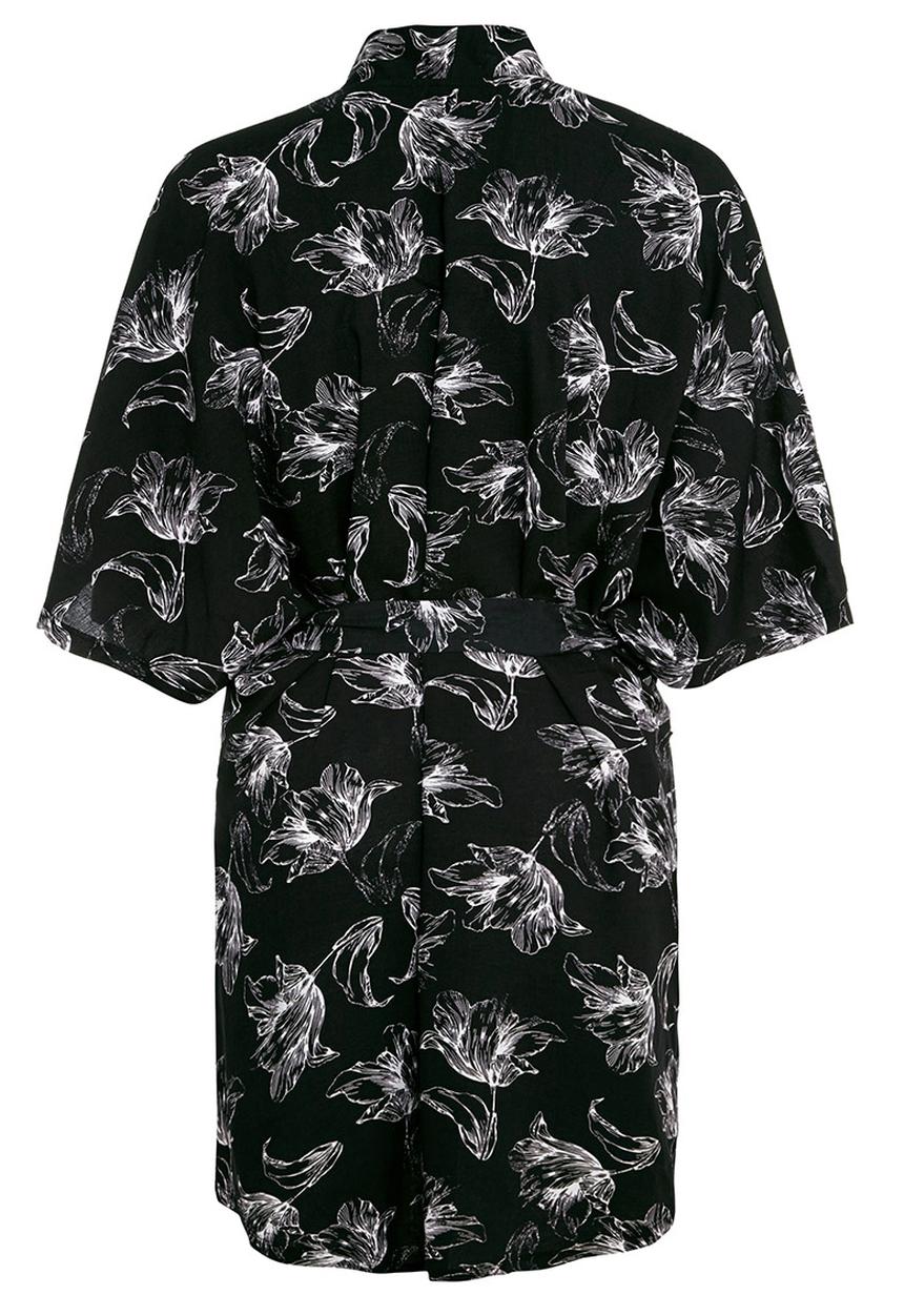 Next - Tulip-print robe Black/White