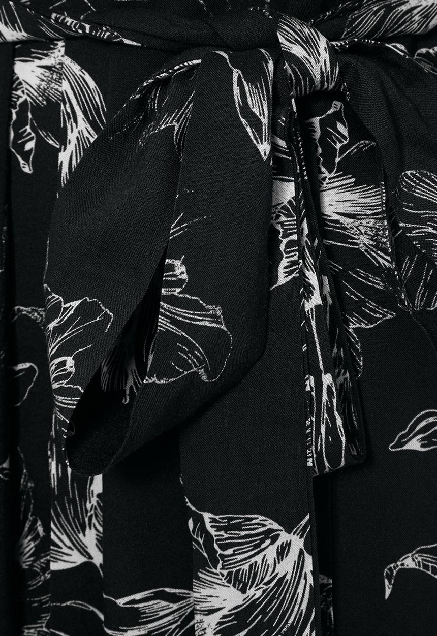 Next - Tulip-print robe Black/White