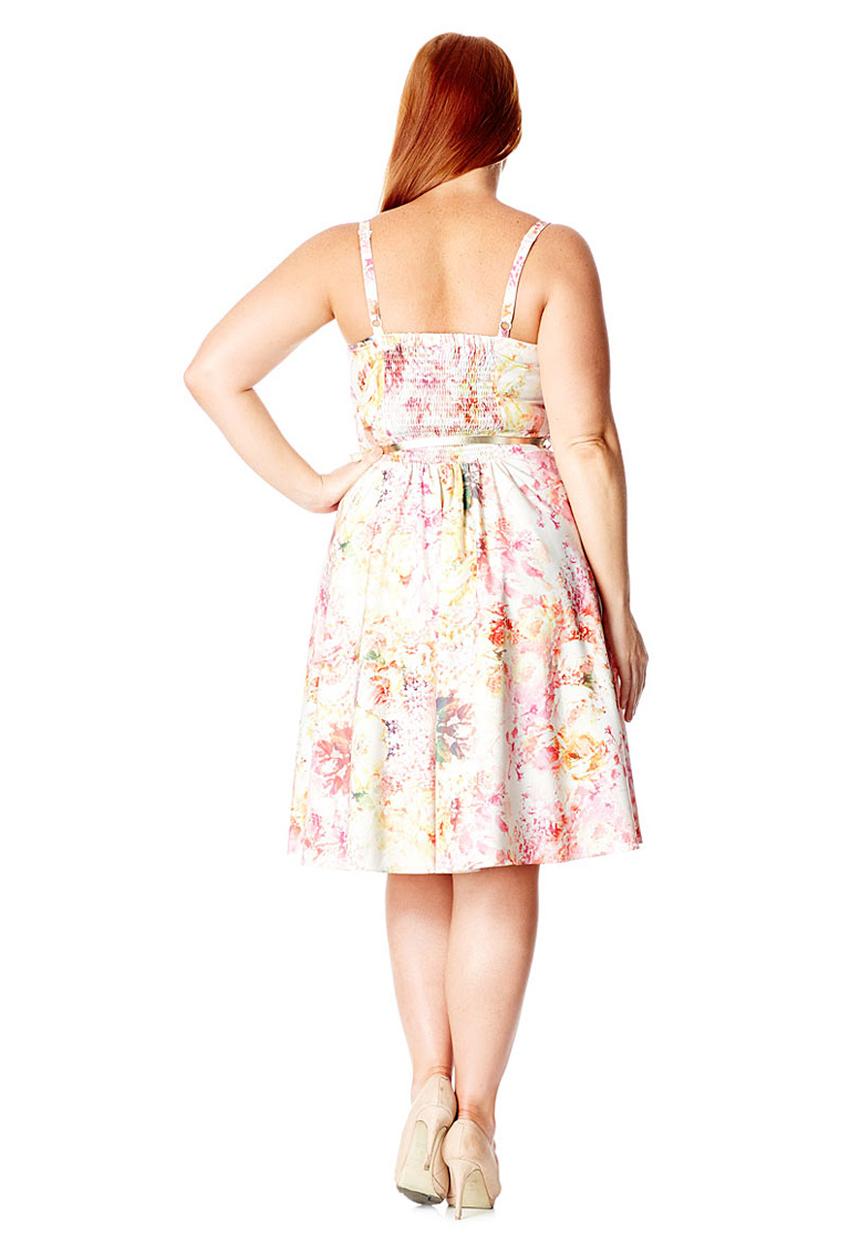 City Chic - Soft floral dress Yellow/ White