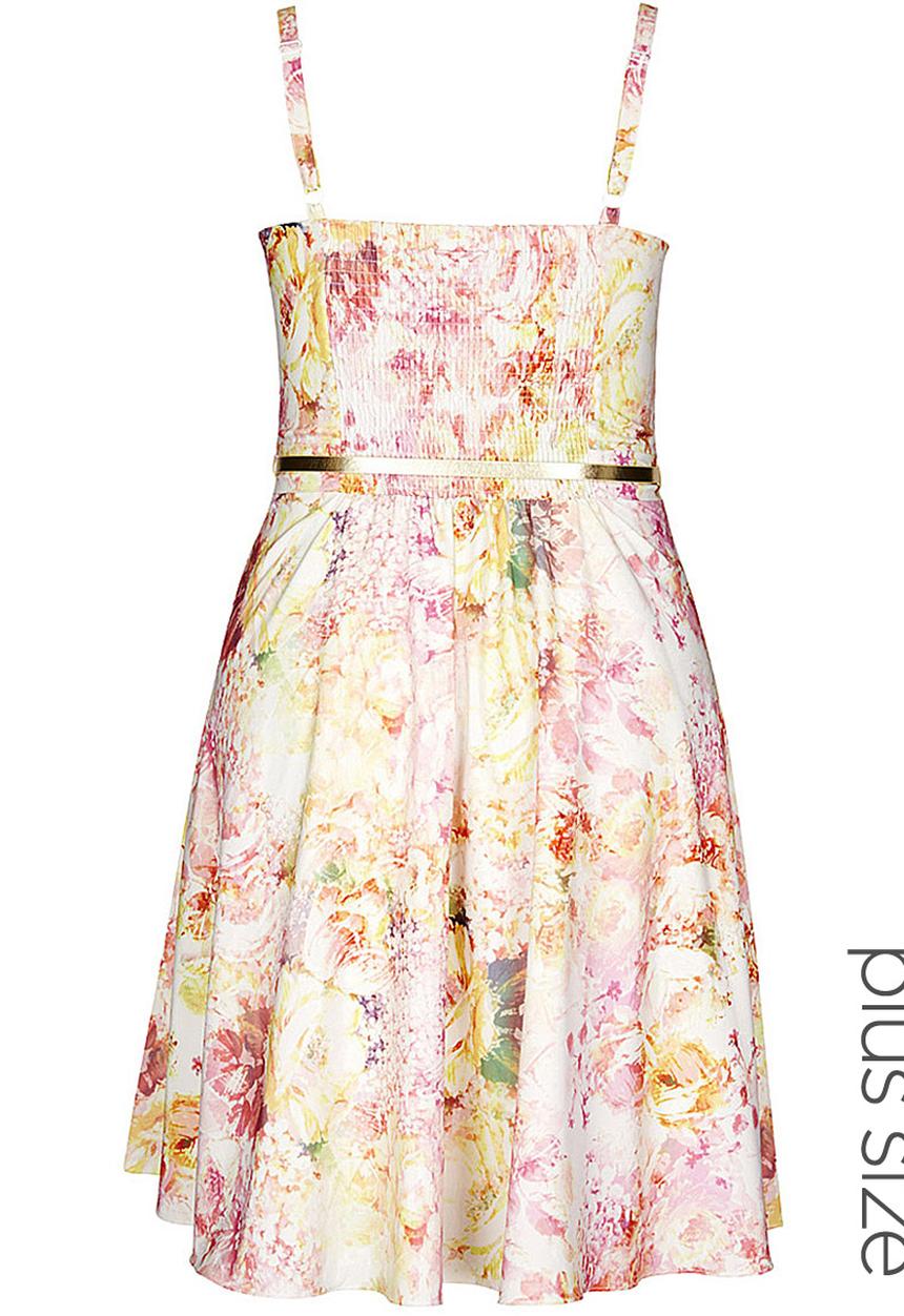 City Chic - Soft floral dress Yellow/ White