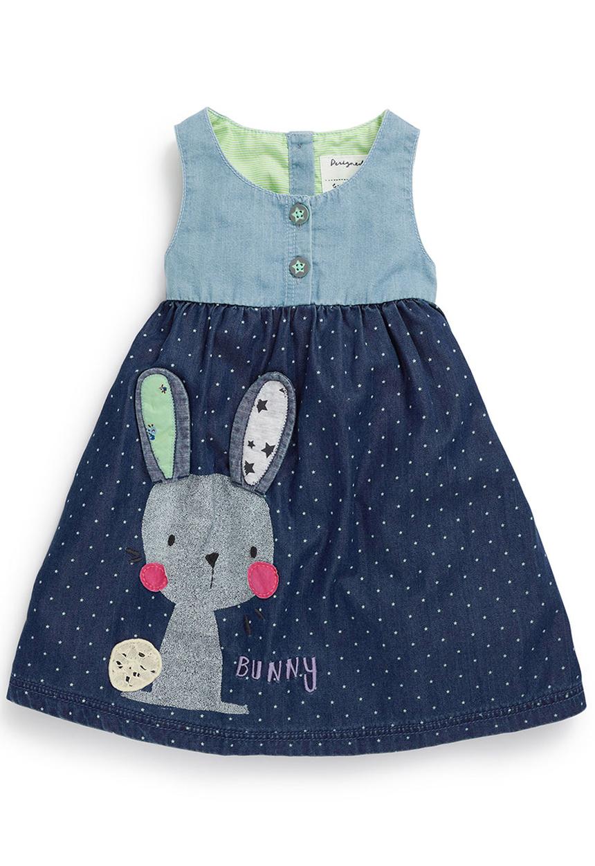 Next - Denim Bunny Dress Multi-Colour