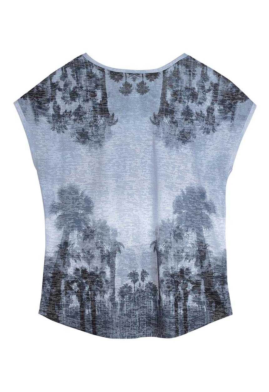 Next - Notch-neck Palm Print T-shirt Grey Mid Grey