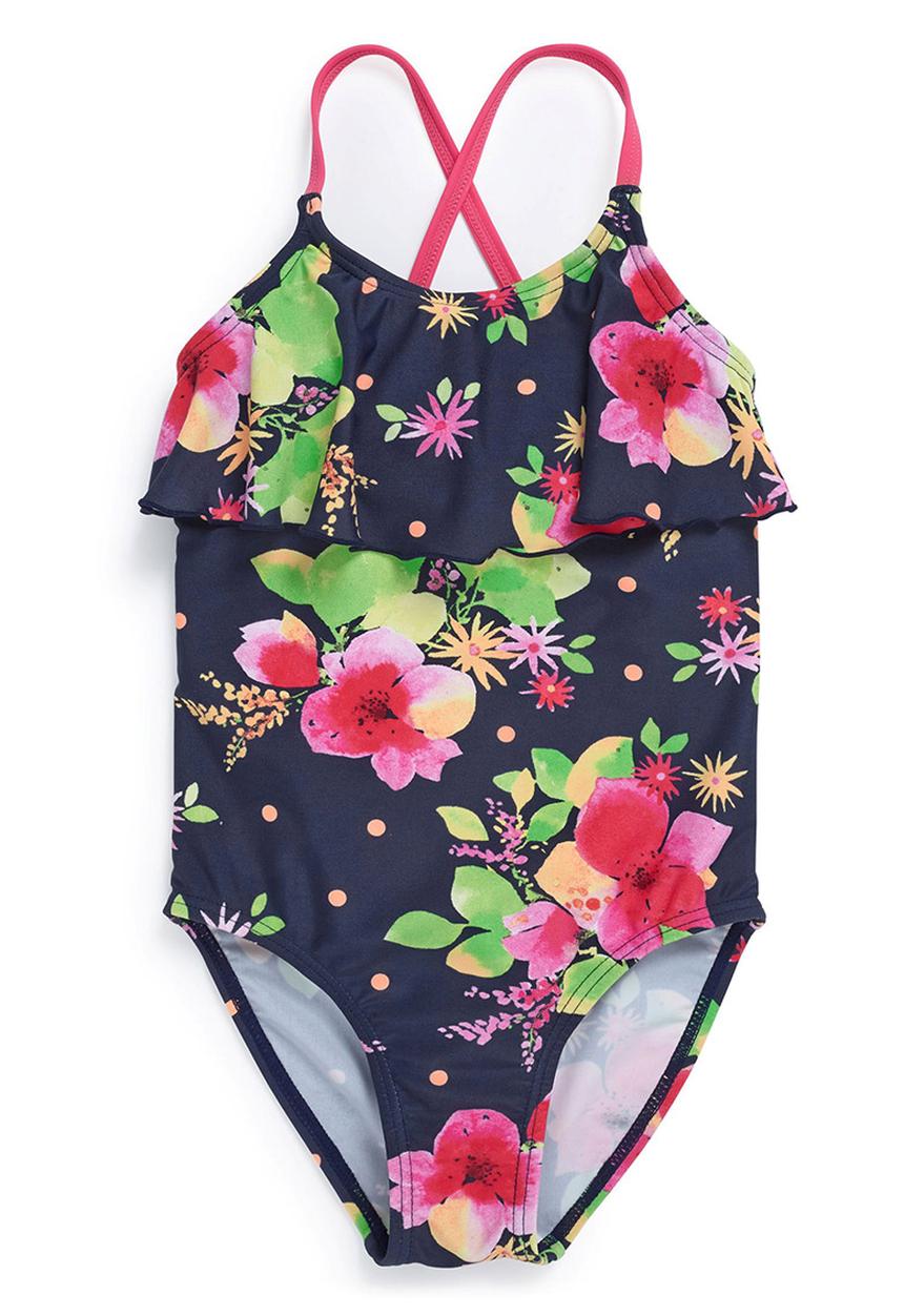Next - Floral Frill Swimsuit Multi-Colour