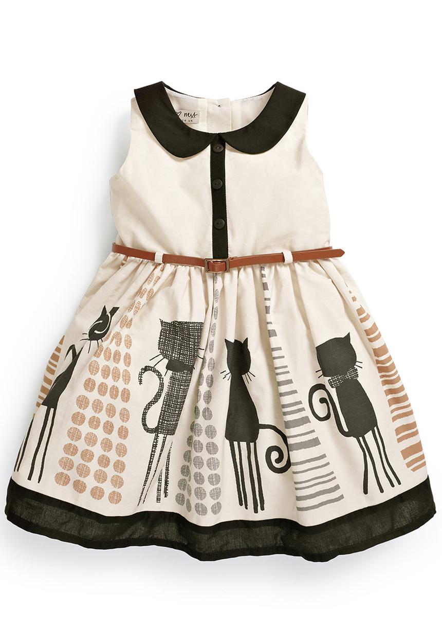Next - Cat Scene Dress Black/White
