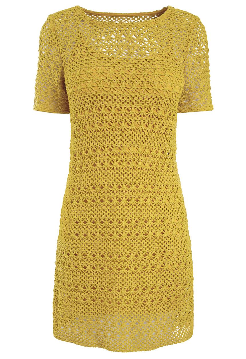 Next - Crochet tunic in ochre Yellow
