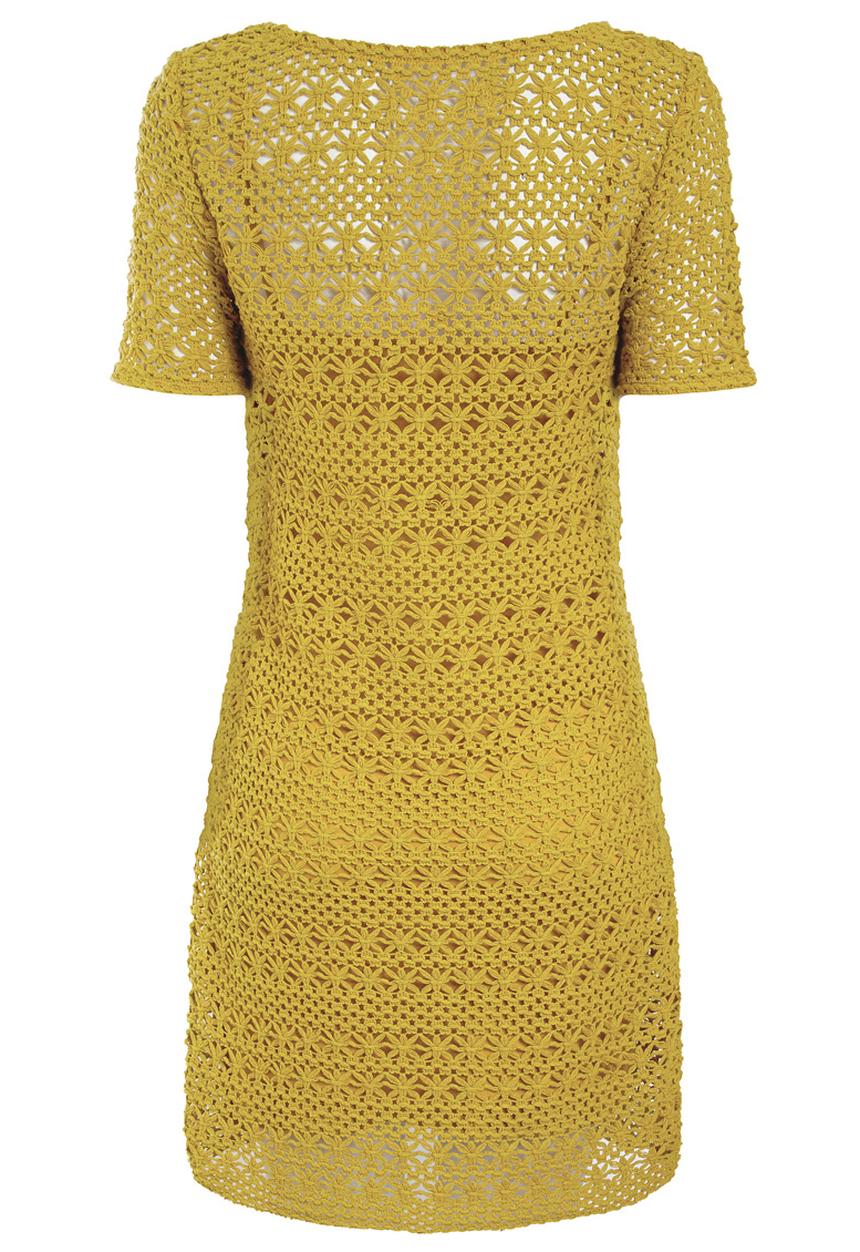Next - Crochet tunic in ochre Yellow