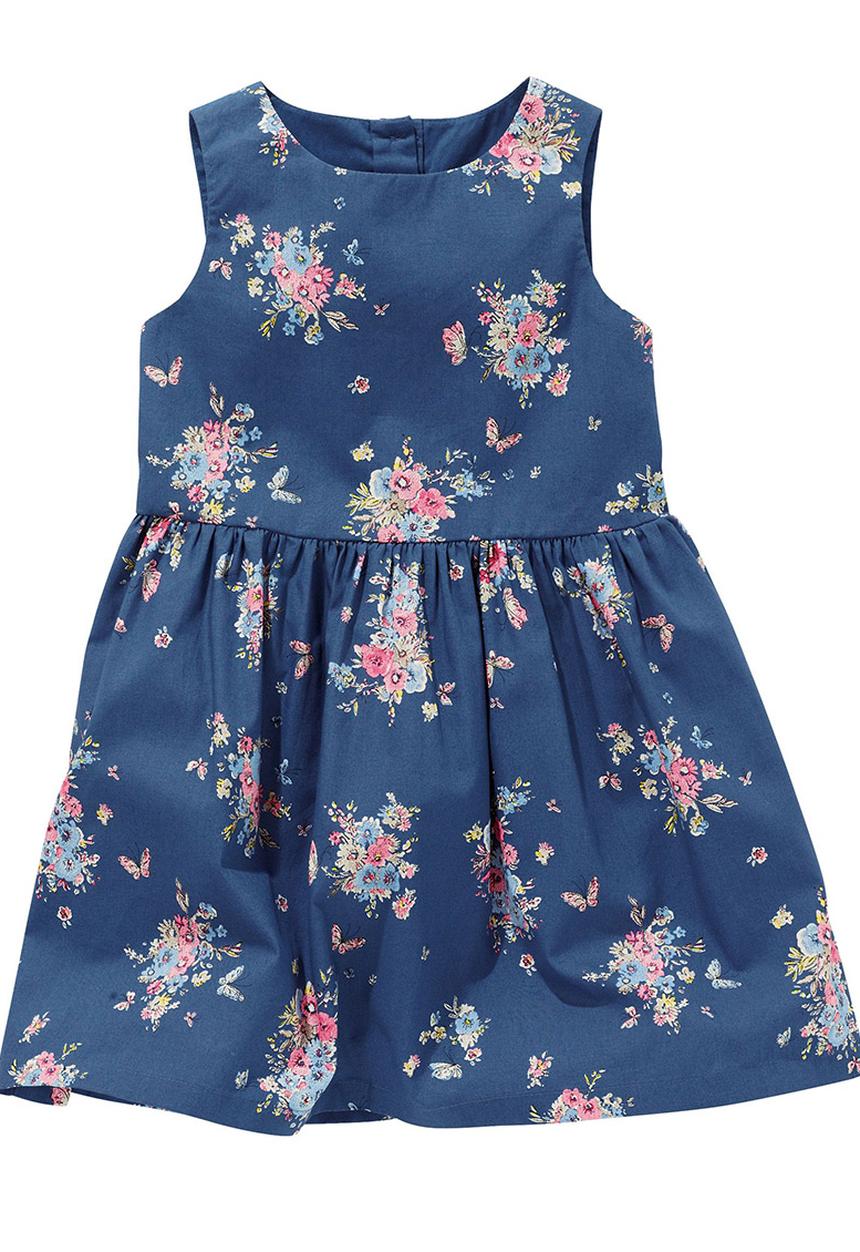 Next - Blue Floral Dress Multi-Colour