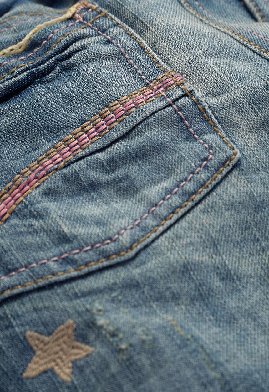 Next - Butterfly Embroidered Kite Jeans Mid Blue