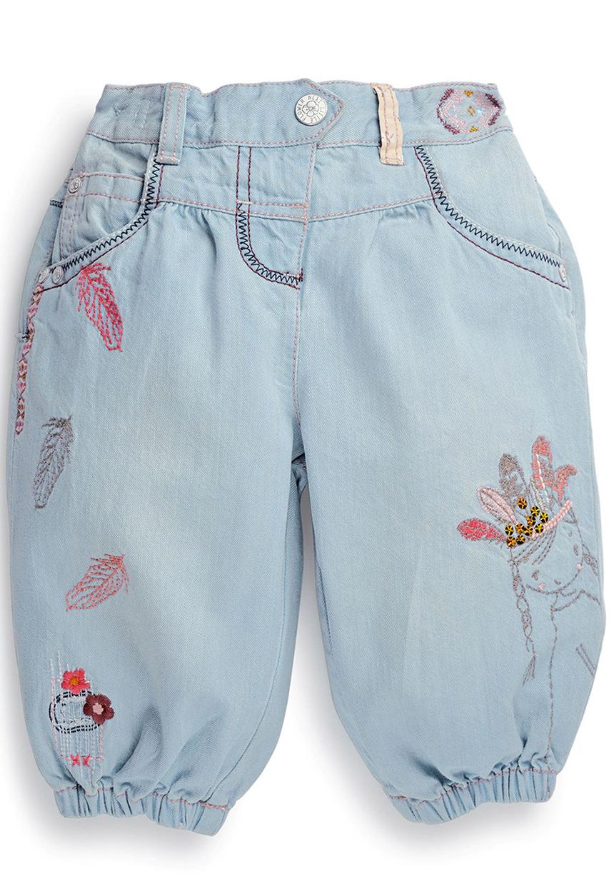 Next - Girl Embroidered Denim Crops Pale Blue