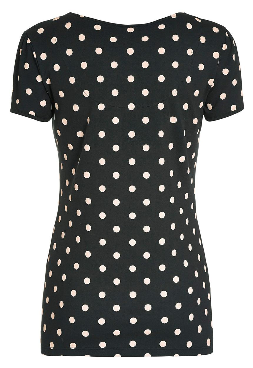 Next - Black spotted bow top Black/White