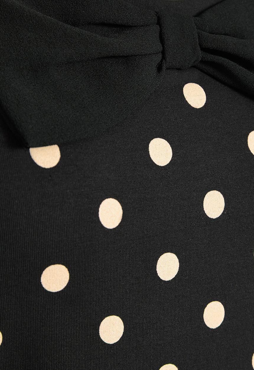 Next - Black spotted bow top Black/White