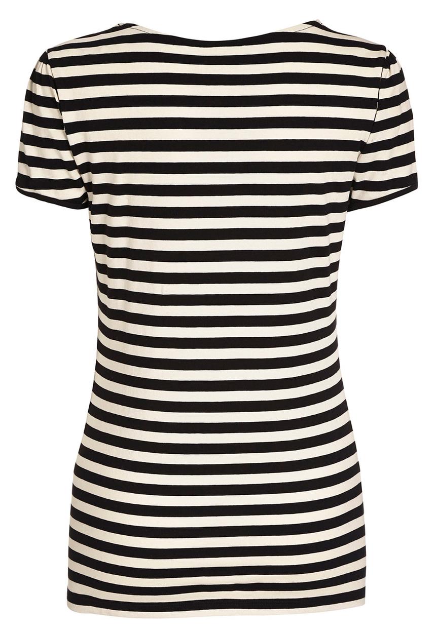 Next - Monochrome striped bow top Black/White