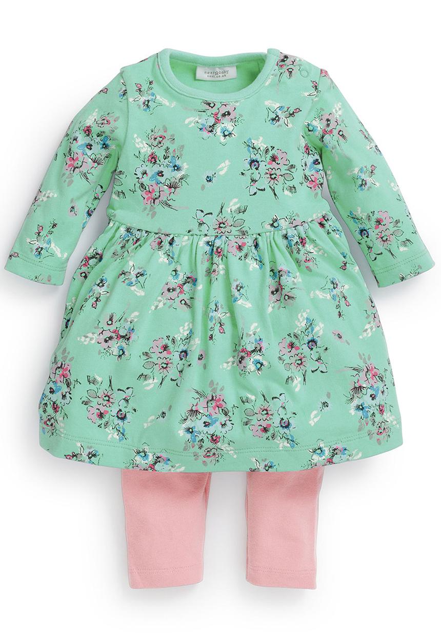 Next - Floral Tunic And Leggings 2-Piece Set Multi-Colour