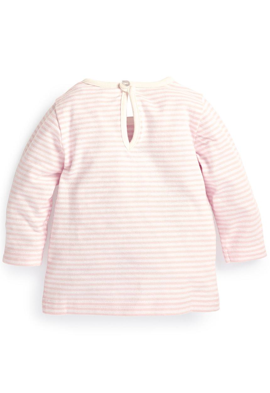 Next - Stripe Bunny T-Shirt Pale Pink