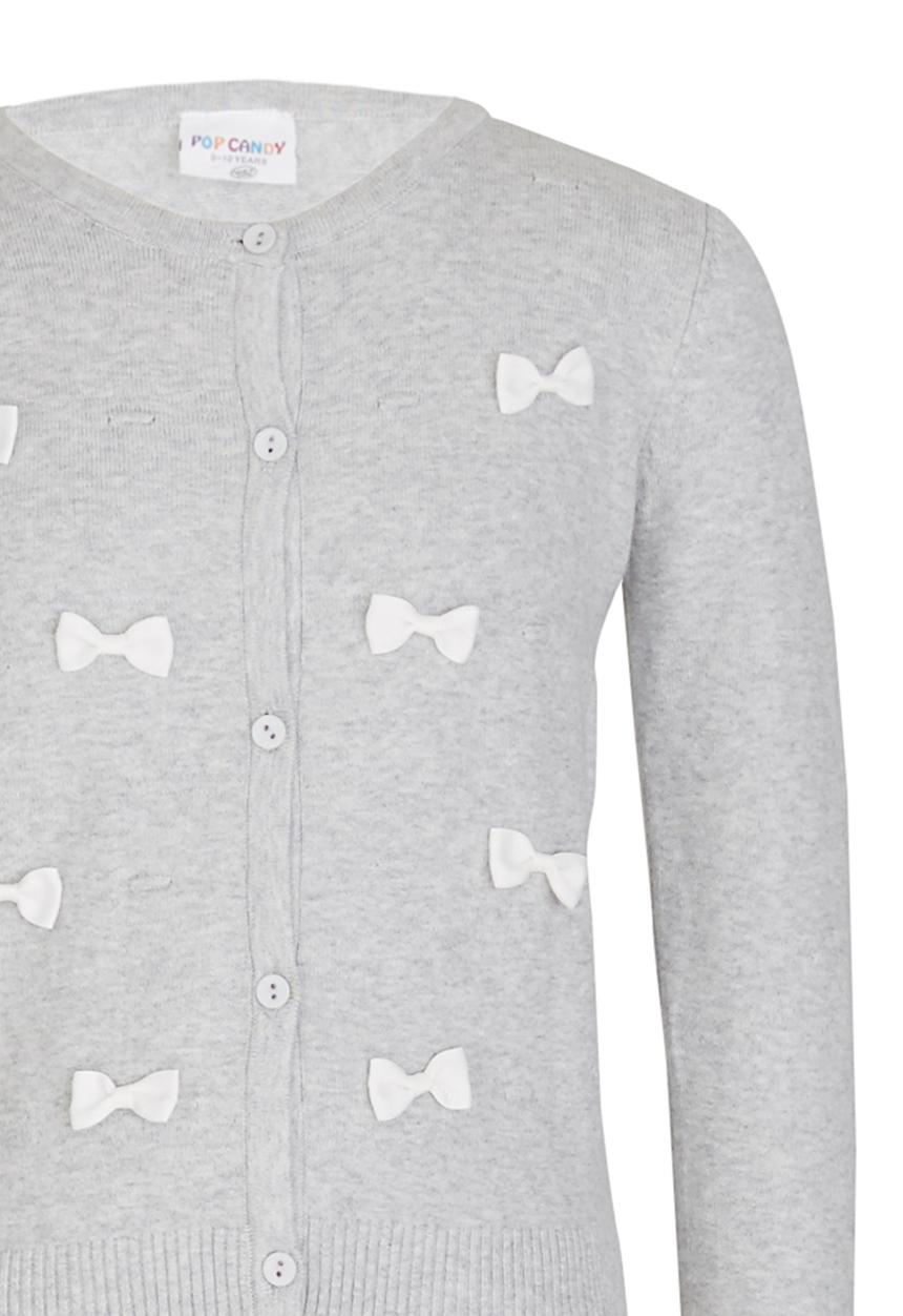 Pop Candy - Bow Cardigan Grey