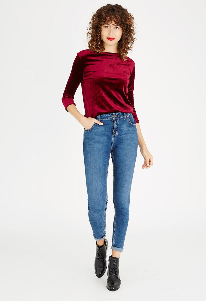 edit - Velvet T-shirt Dark Red
